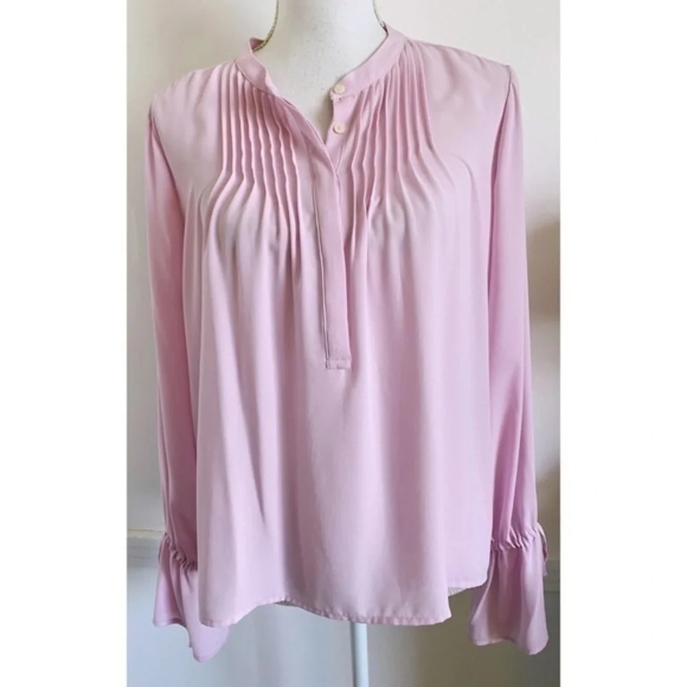 J. Crew • Pastel Purplish Pink Tie Sleeve Blouse